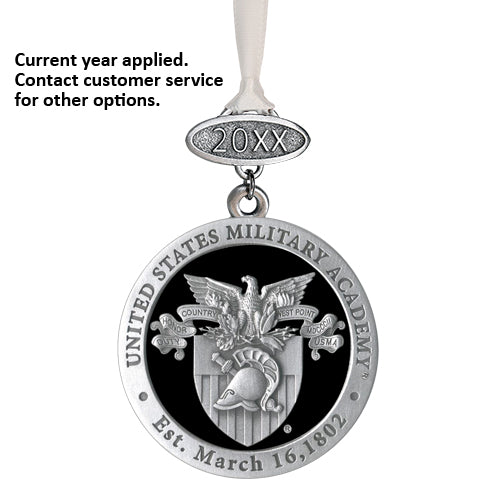 Medal with 'United States Military Academy' emblem on a white background