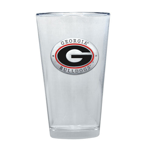 Clear glass with Georgia Bulldogs logo on a white background