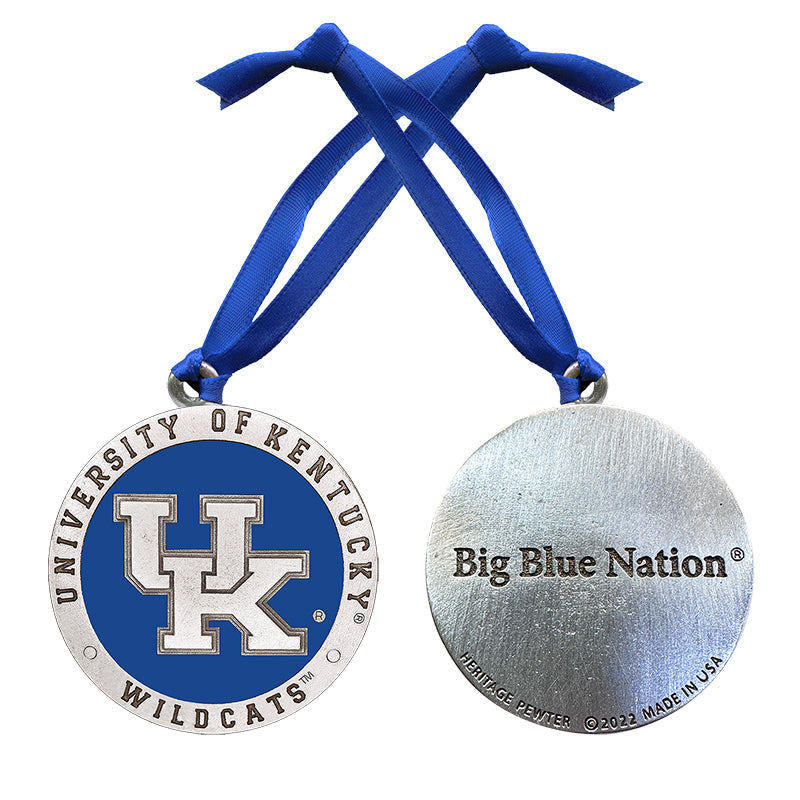 Medal with University of Kentucky logo and 'Big Blue Nation' text on a blue ribbon.