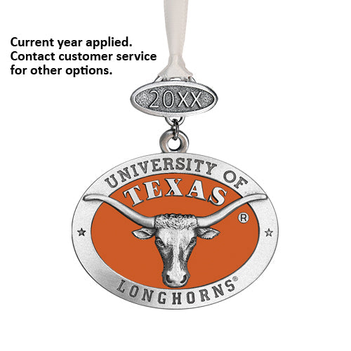 University of Texas Longhorns pendant with longhorn logo on an orange background