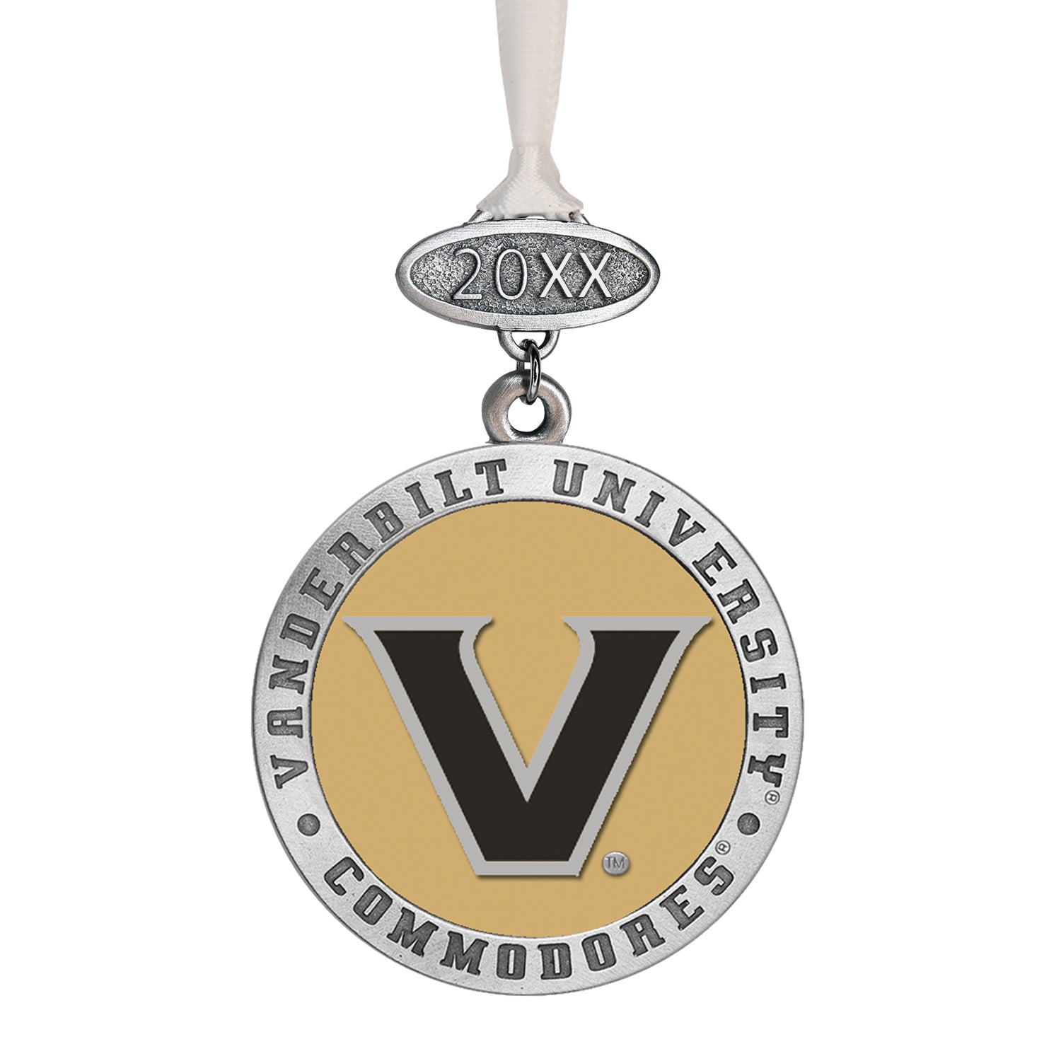 Vanderbilt University Commodores pendant with 'V' logo on a white background