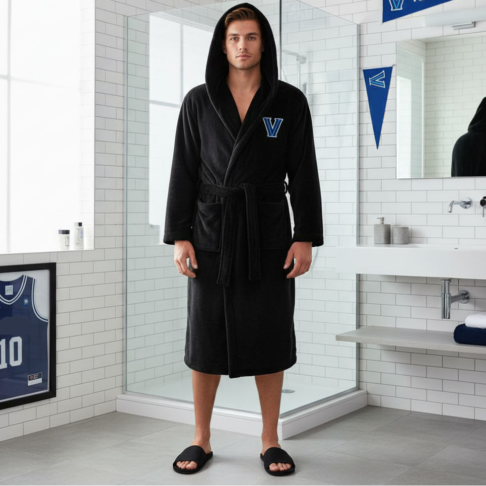 Villanova Wildcats - Hooded Bathrobe Unisex Plush Lounge Robe