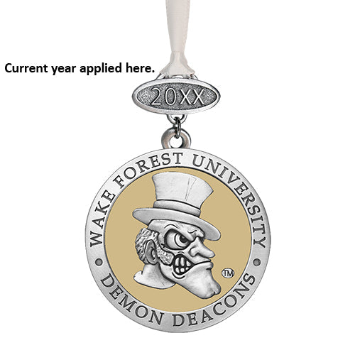 Wake Forest University Demon Deacons ornament with year applied