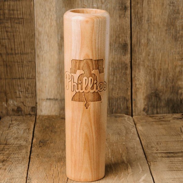 Philadelphia Phillies Official MLB Baseball Bat Mug - Handcrafted 12oz Wooden Dugout Mug