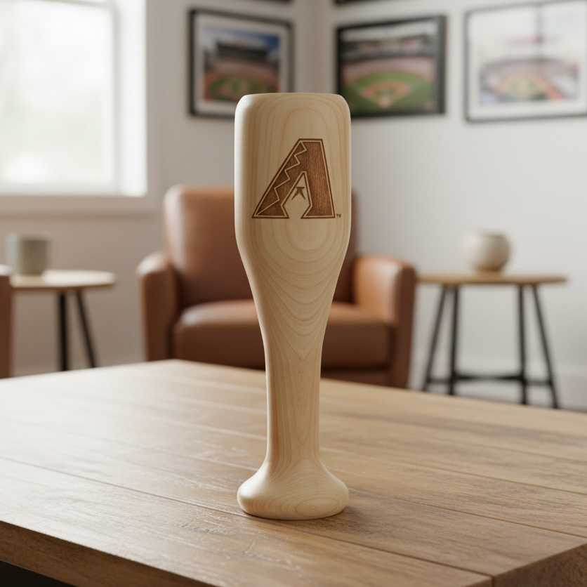 Arizona Diamondbacks "A" Wined Up Baseball Bat Wine Mug – Officially Licensed MLB Solid Birch Wood Gift