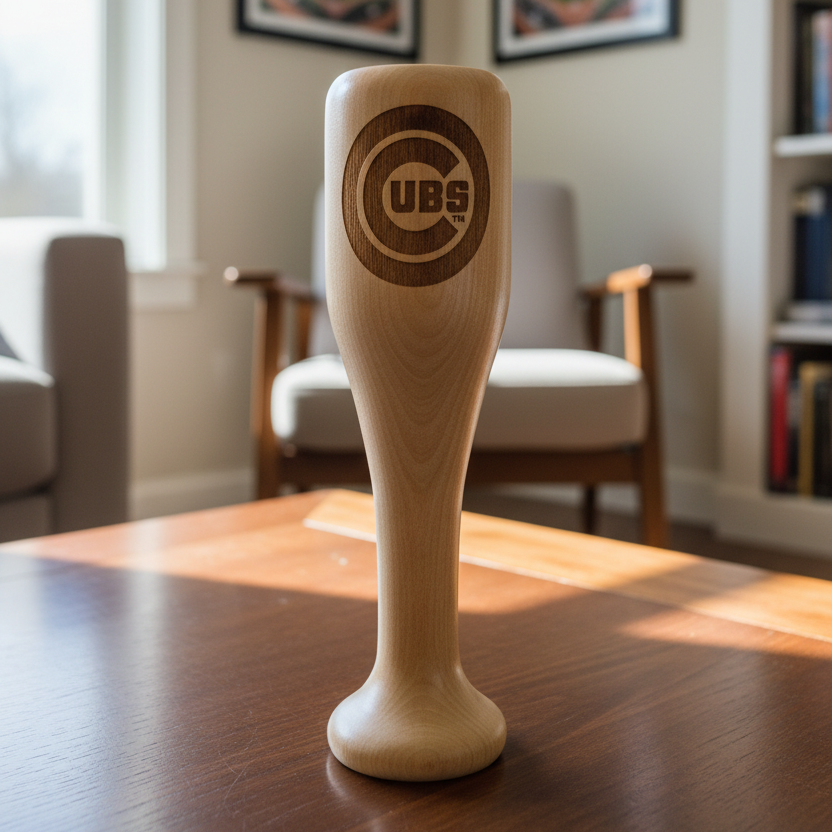 Chicago Cubs Wined Up Baseball Bat Wine Mug – Officially Licensed MLB Solid Birch Wood Gift