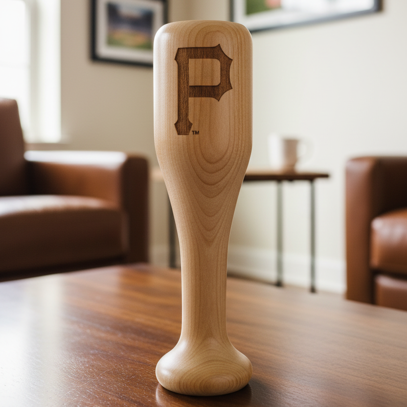 Pittsburgh Pirates "P" Wined Up Baseball Bat Wine Mug – Officially Licensed MLB Solid Birch Wood Gift