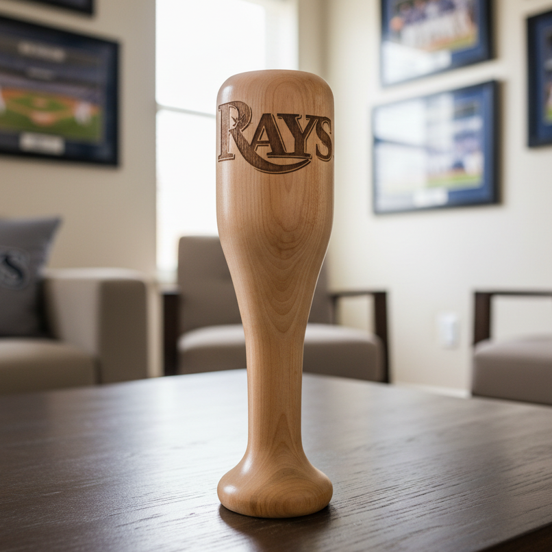 Tampa Bay Rays Wined Up Baseball Bat Wine Mug – Officially Licensed MLB Solid Birch Wood Gift