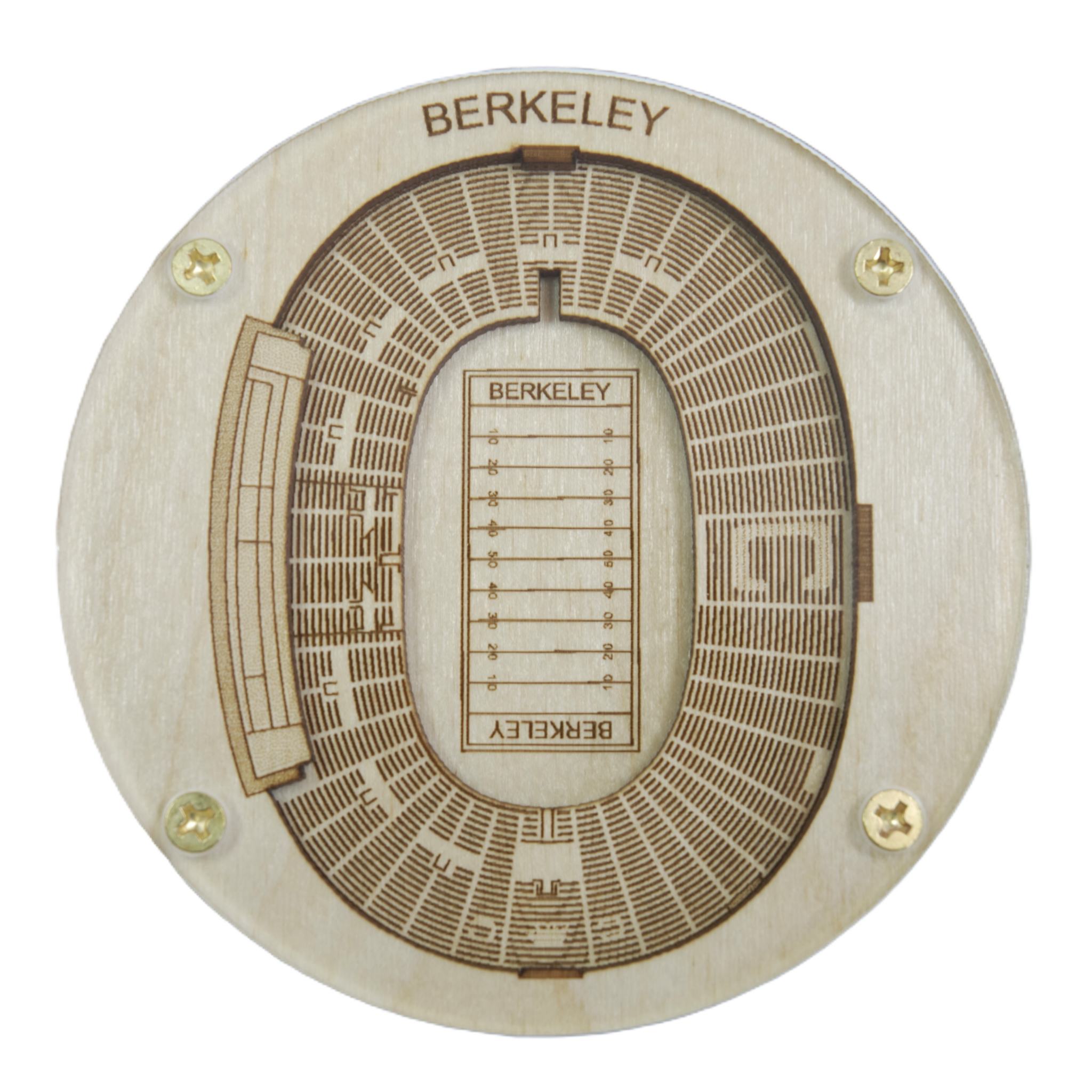 Model of a stadium seating chart with 'Berkeley' branding on a white background