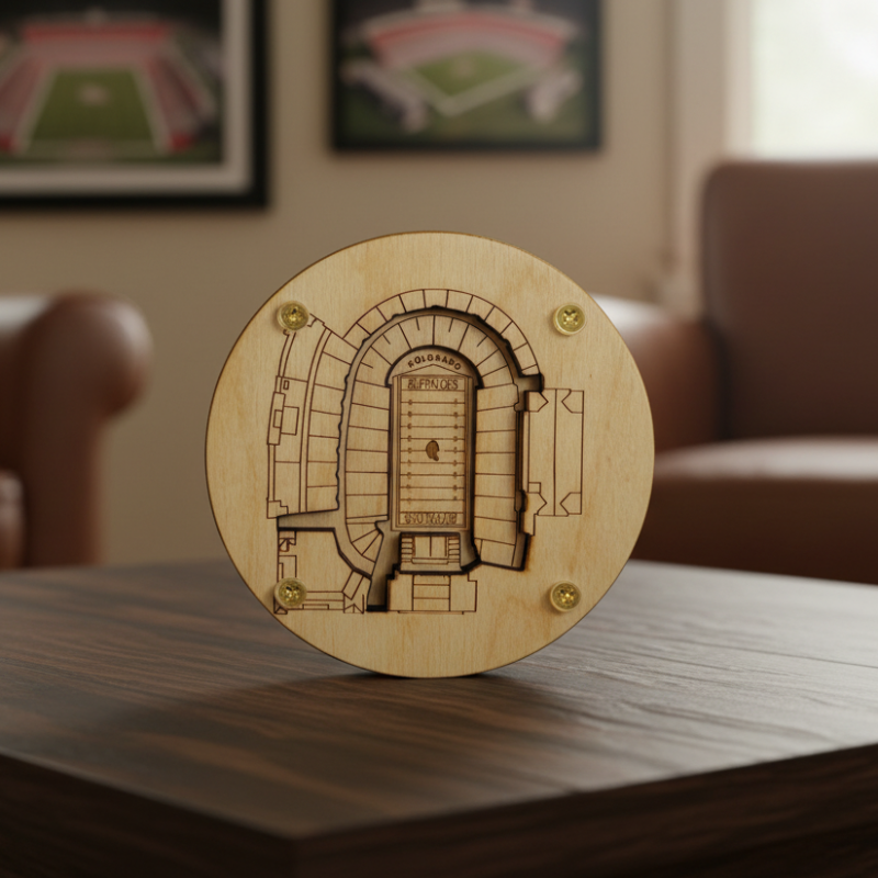 Boulder Stadium Map Art Coaster - Folsom Field Edition
