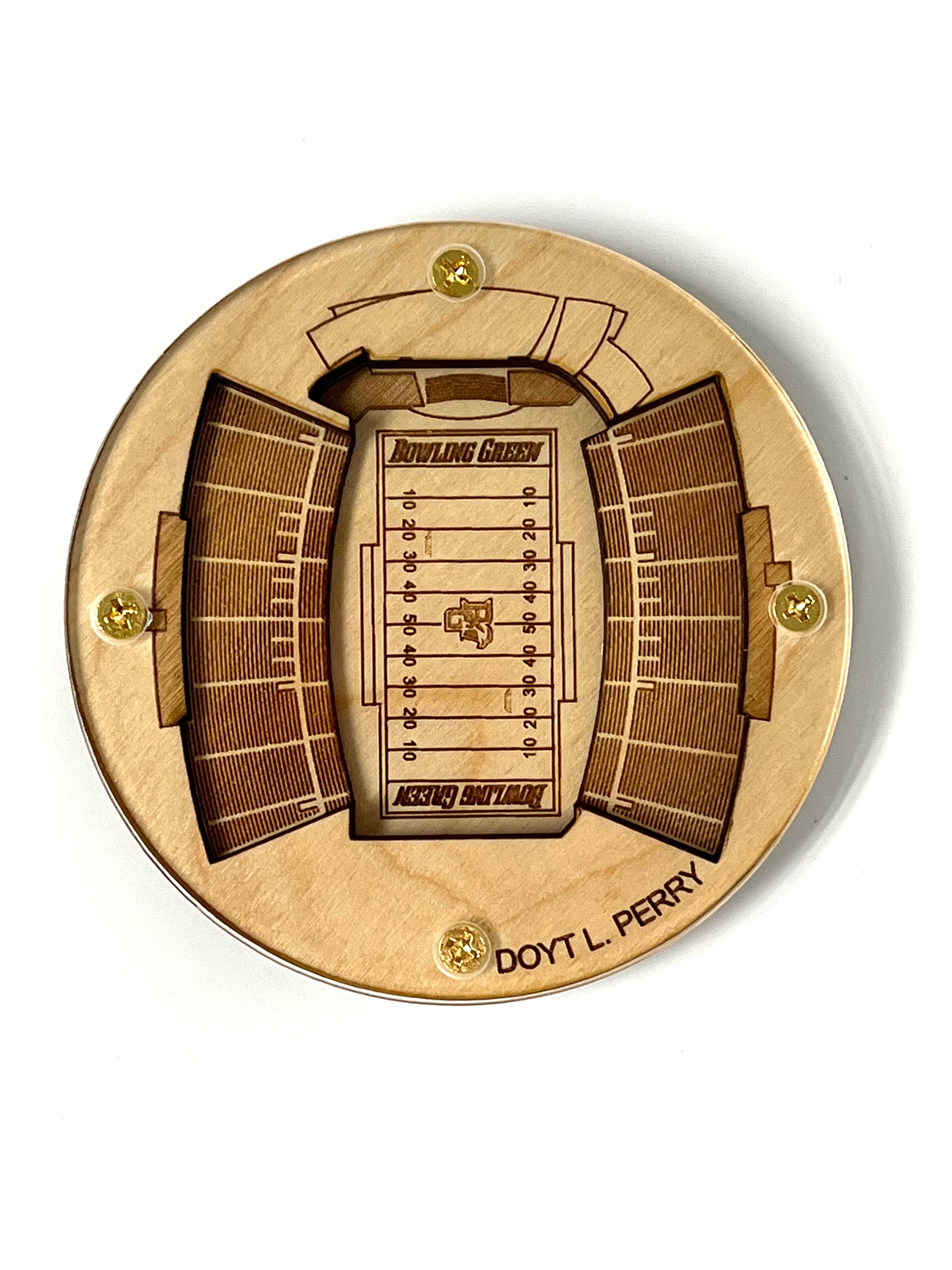 Bowling Green Stadium Map Art Coaster: Doyt L. Perry Stadium Edition