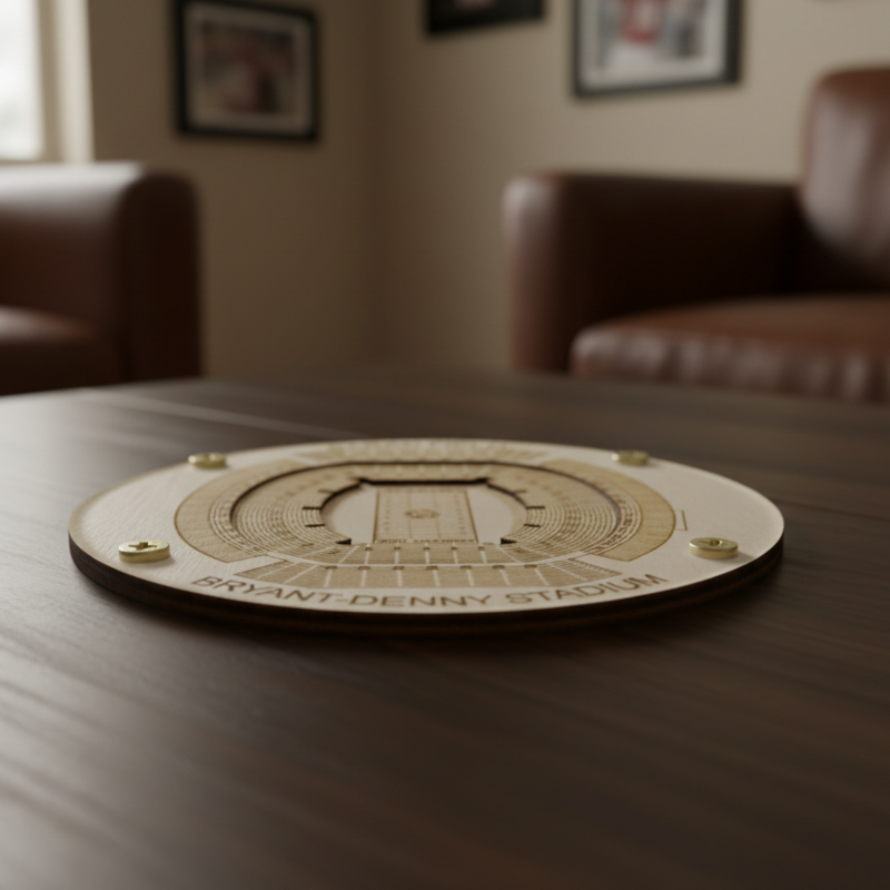 Tuscaloosa Stadium Map Art Coaster - Saban Field at Bryant–Denny Stadium Edition
