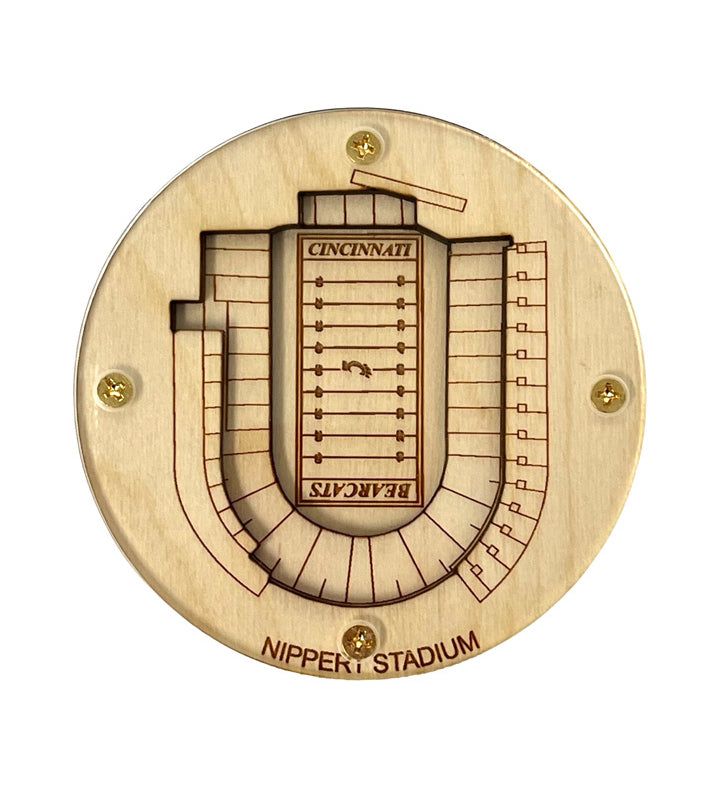 Cincinnati Stadium Map Art Coaster - Nippert Stadium Edition