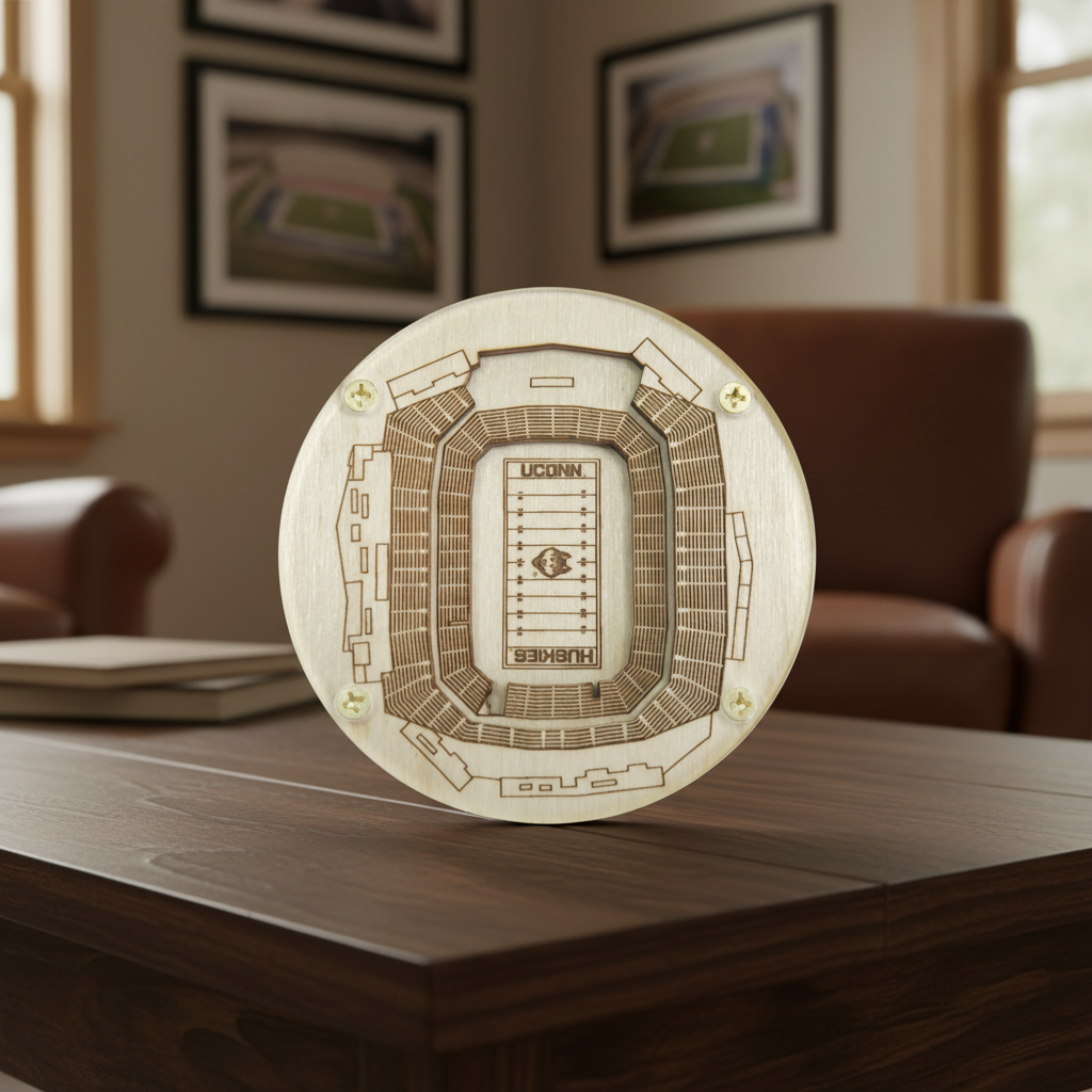 East Hartford Stadium Map Art Coaster - Rentschler Field Edition