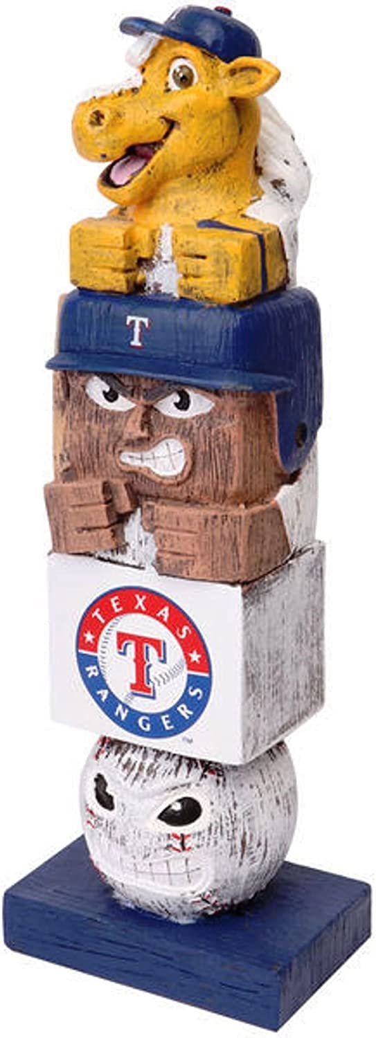Texas Rangers Tiki Totem Garden Statue - MLB Mascot Outdoor Yard Decor & Man Cave Figurine