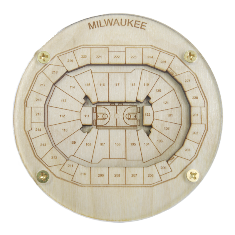 Milwaukee Stadium Map Art Coaster - Fiserv Forum Edition