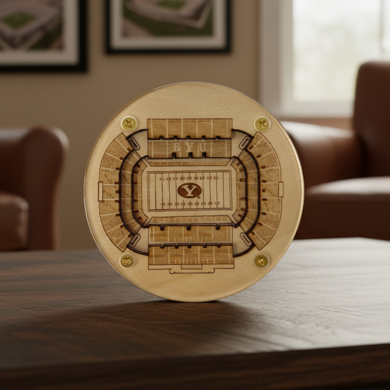 Provo Stadium Map Art Coaster - LaVell Edwards Stadium Edition