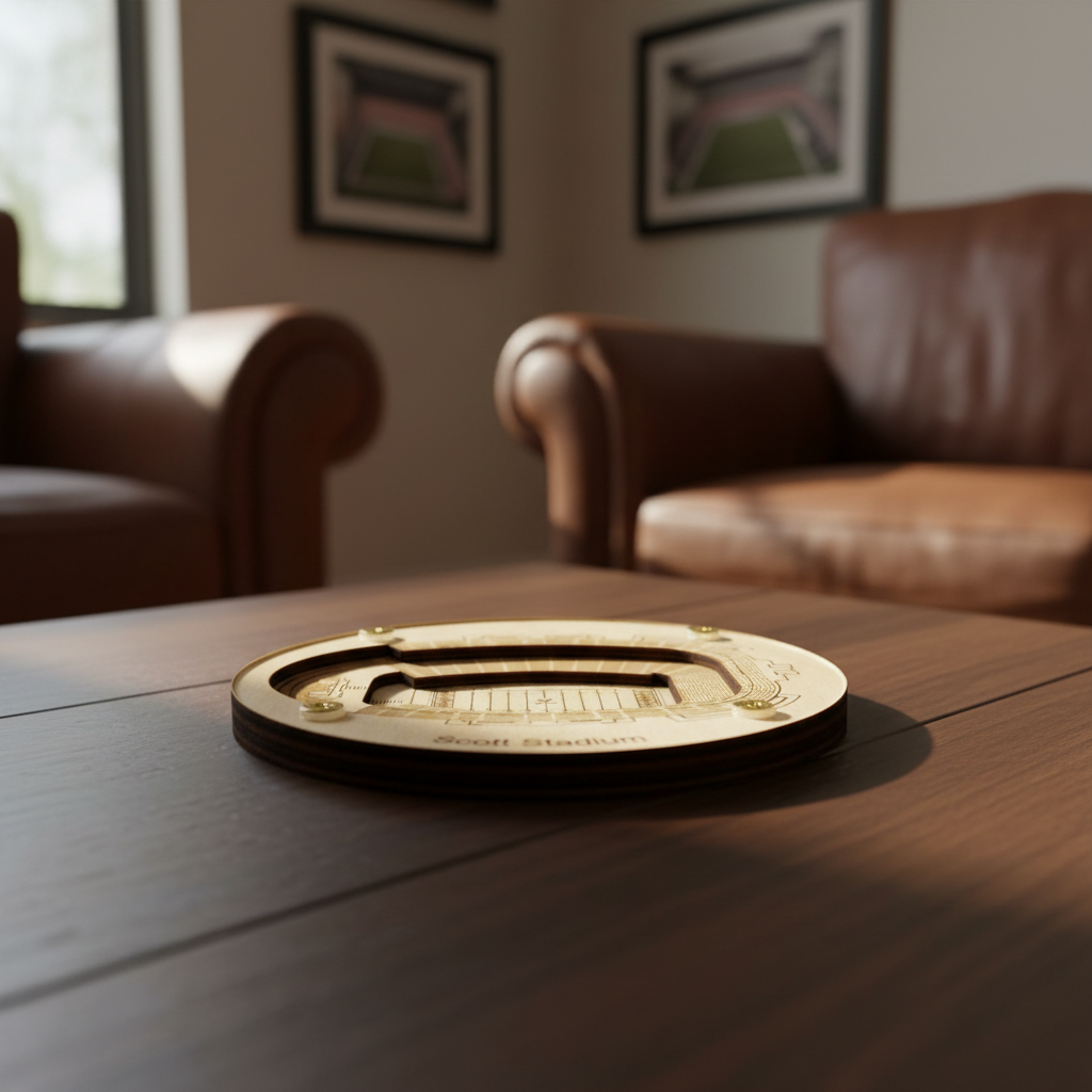 Charlottesville Stadium Map Art Coaster - Scott Stadium Edition
